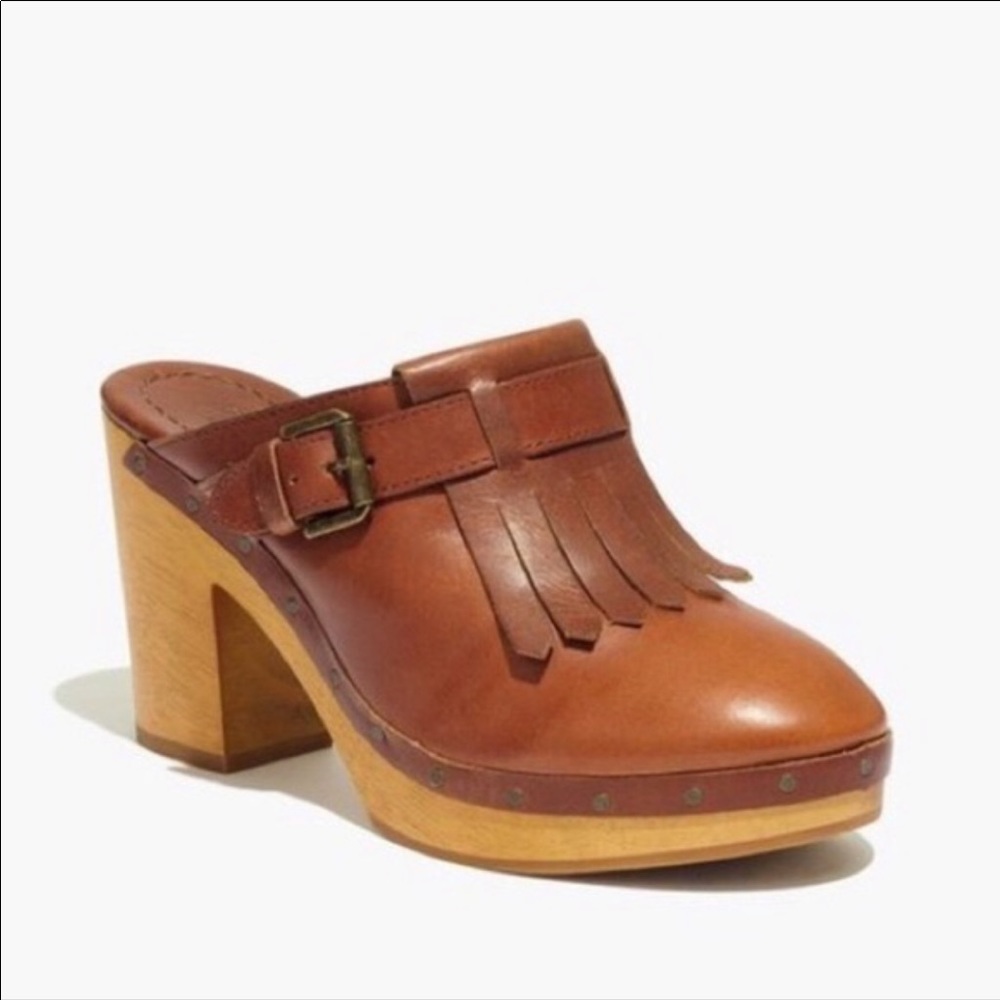 Madewell  Brown Kiltie Clogs